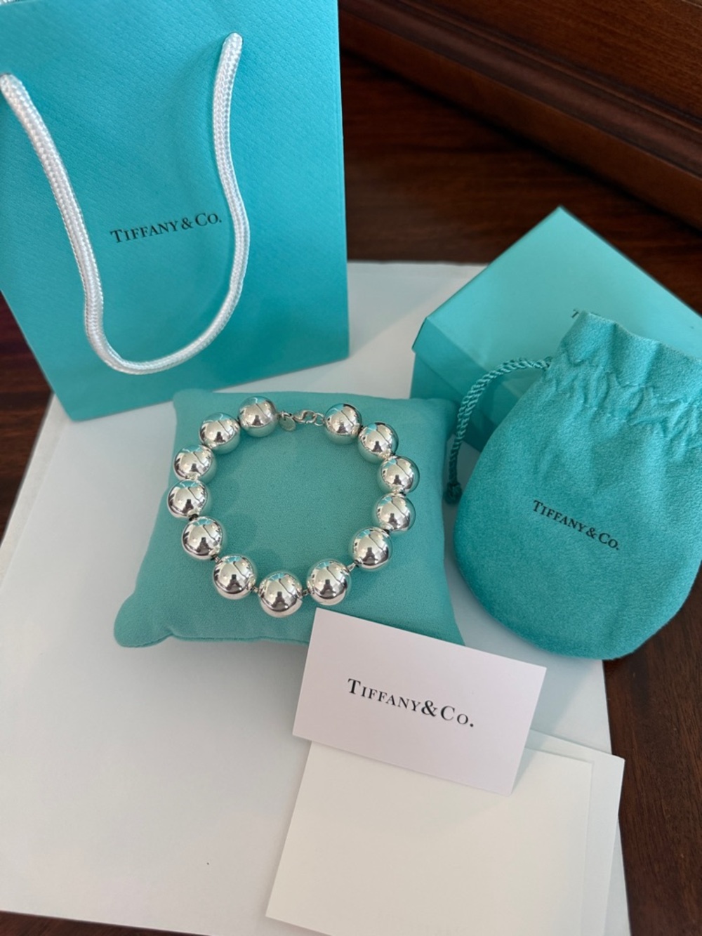LARGE  14mm Hardware Bead Bracelet - Tiffany & Co. VINTAGE, RARE, RETIRED - Picture 12 of 14